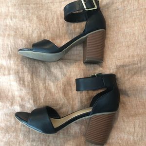 Merona Black block heels size 7